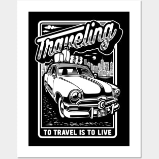 To travel is to live, traveller lover vintage Posters and Art